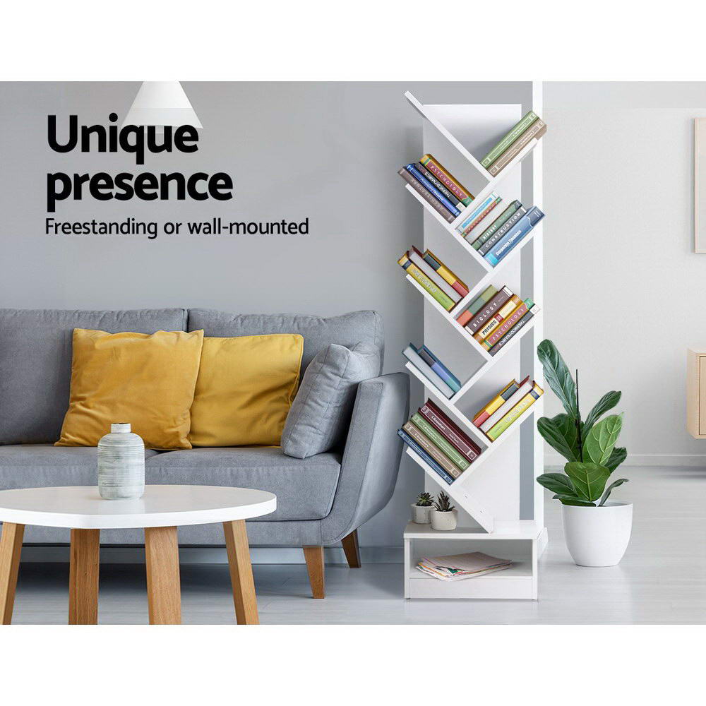 Echo 9 Tier White Tree Bookshelf
