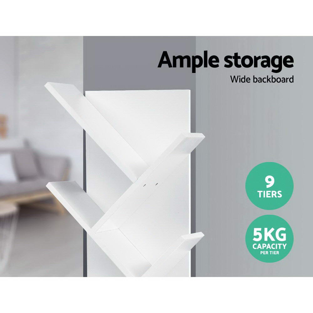 Echo 9 Tier White Tree Bookshelf