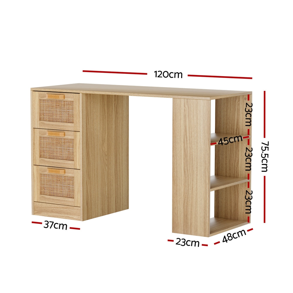 Rattan 120cm Computer Desk