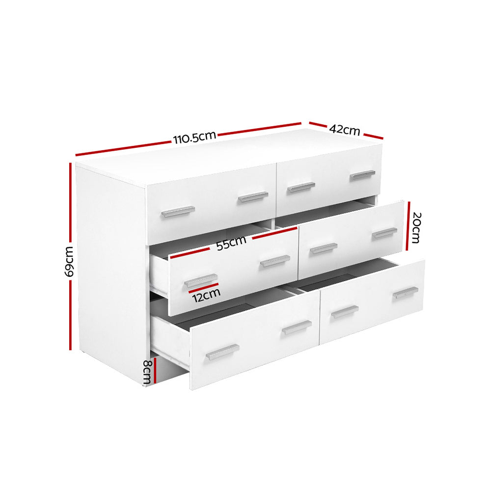 Veda White Chest of Drawers