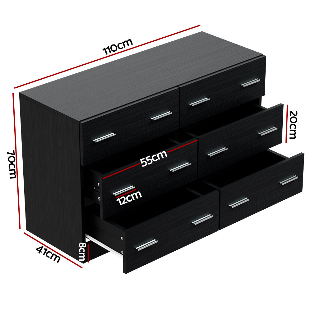VEDA Black Chest of Drawers