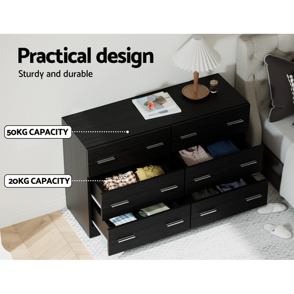 VEDA Black Chest of Drawers