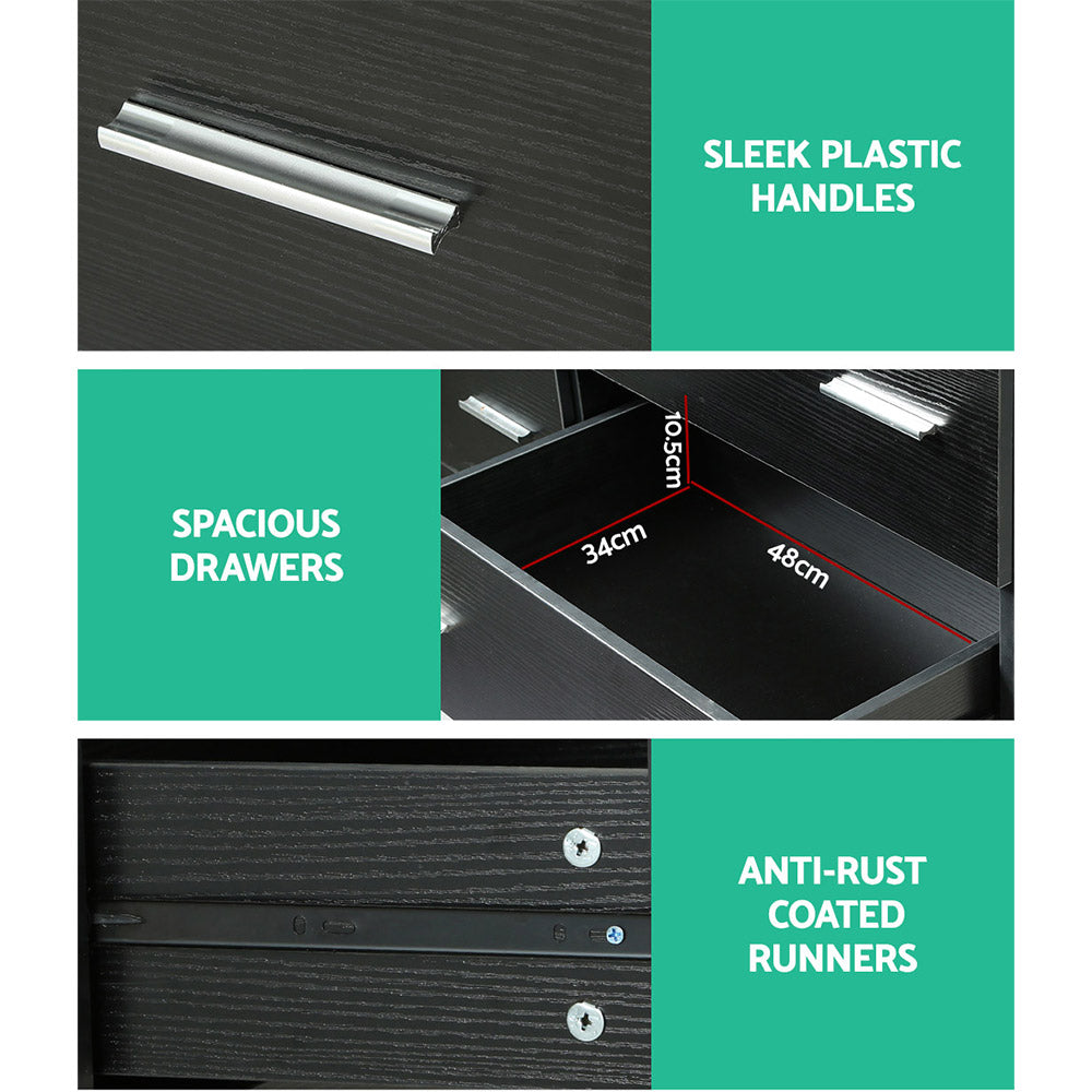 VEDA Black Chest of Drawers