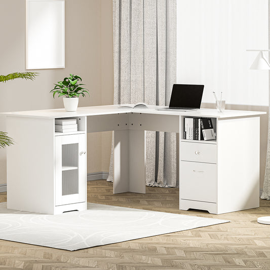 White 150cm L-Shape Computer Desk