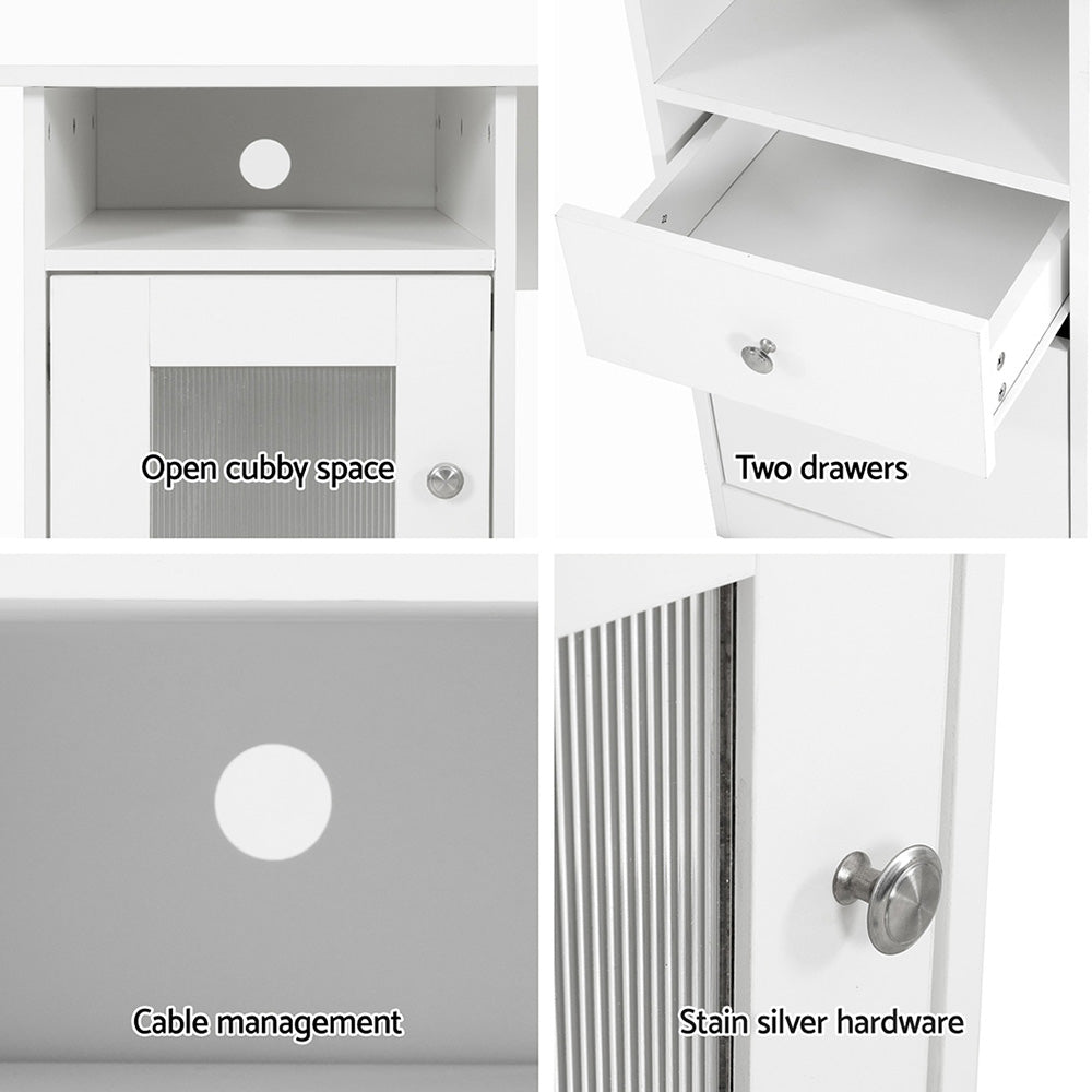 White 150cm L-Shape Computer Desk