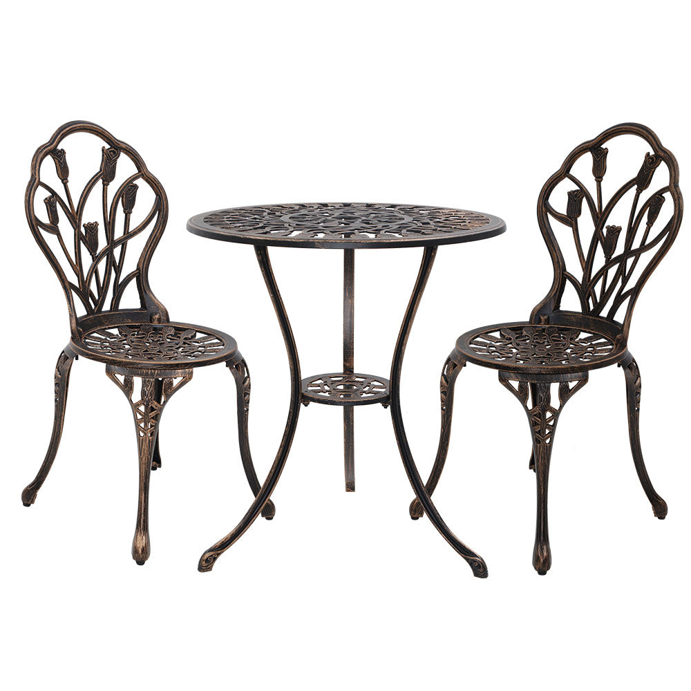 Gardeon Garden Bronze 3 Piece Bistro Set