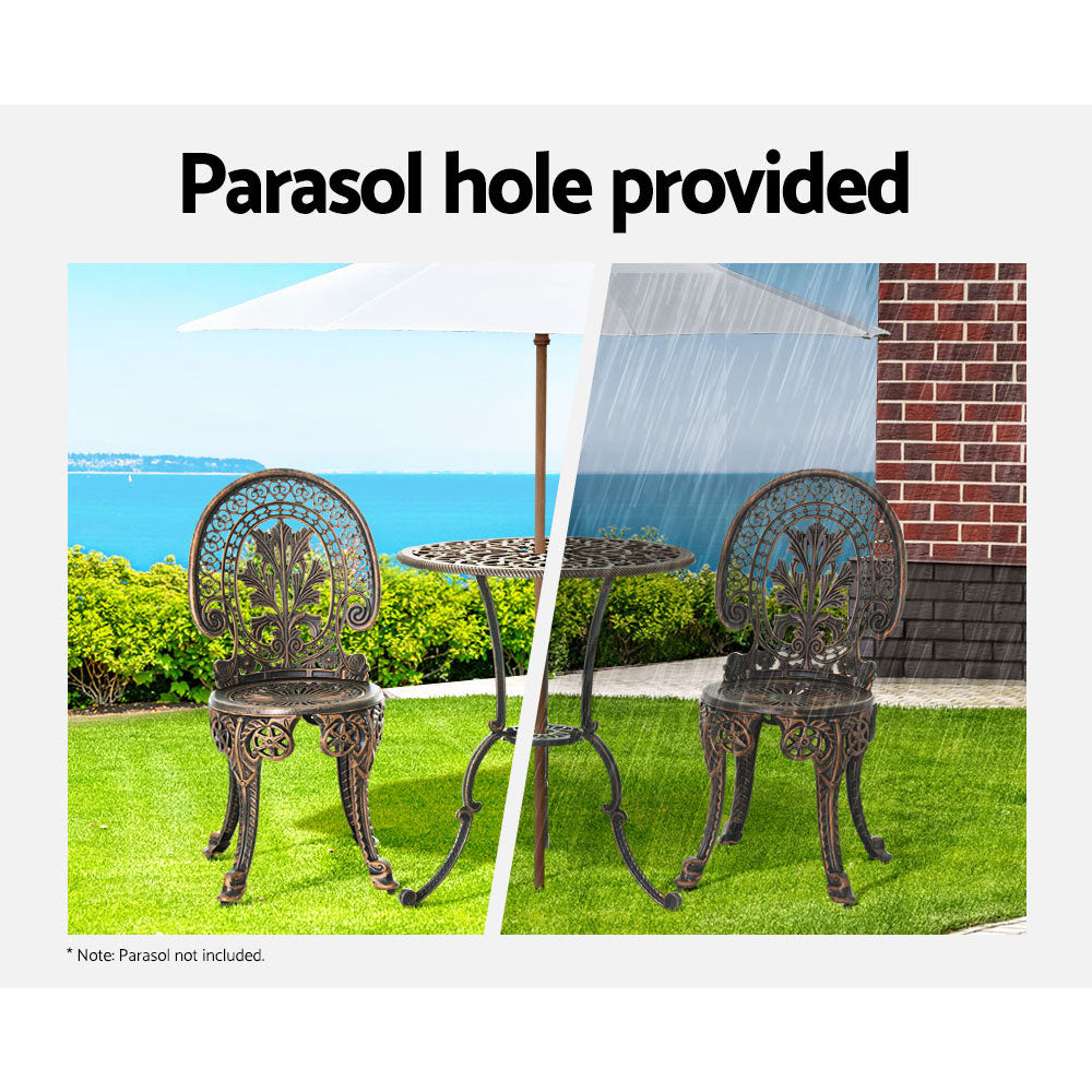Gardeon 3 Piece Bronze Bistro Set