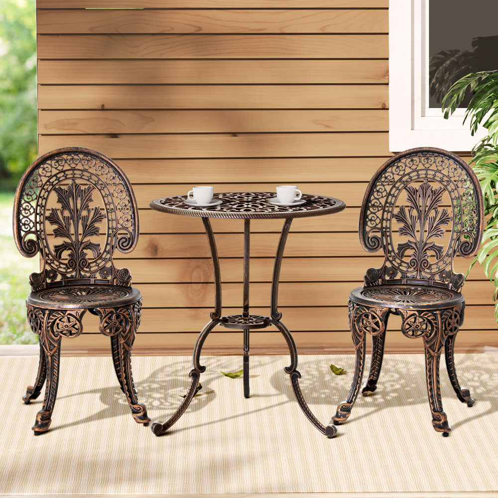 Gardeon 3 Piece Bronze Bistro Set
