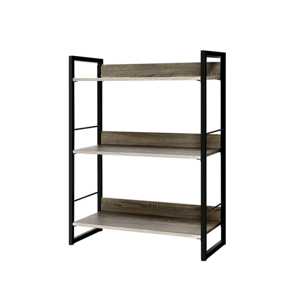 Noe Black and Oak 3 Tier Bookshelf