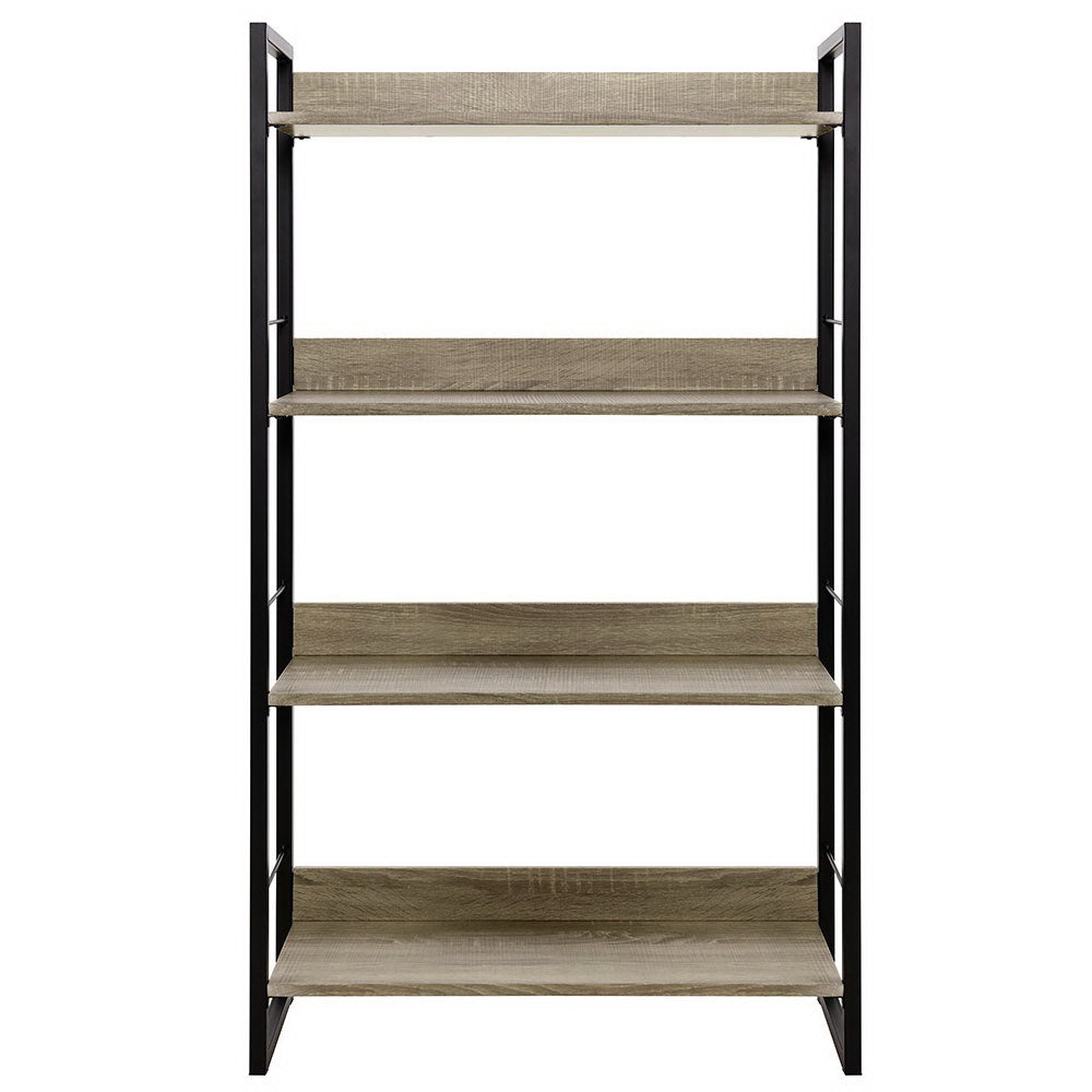 Noe Black and Oak 4 Tier Bookshelf