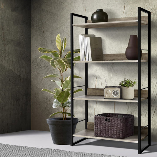 Noe Black and Oak 4 Tier Bookshelf