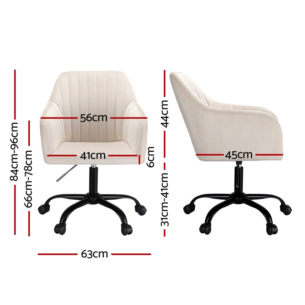 Artiss Velvet Mid Back Office Chair