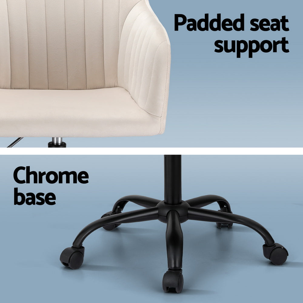 Artiss Velvet Mid Back Office Chair