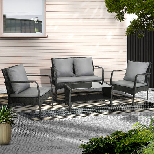 Gardeon 4 Piece Rattan Outdoor Sofa Set