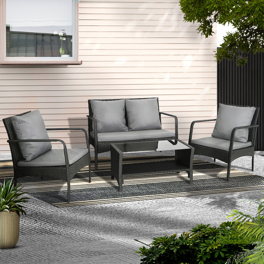 Gardeon 4 Piece Rattan Outdoor Sofa Set