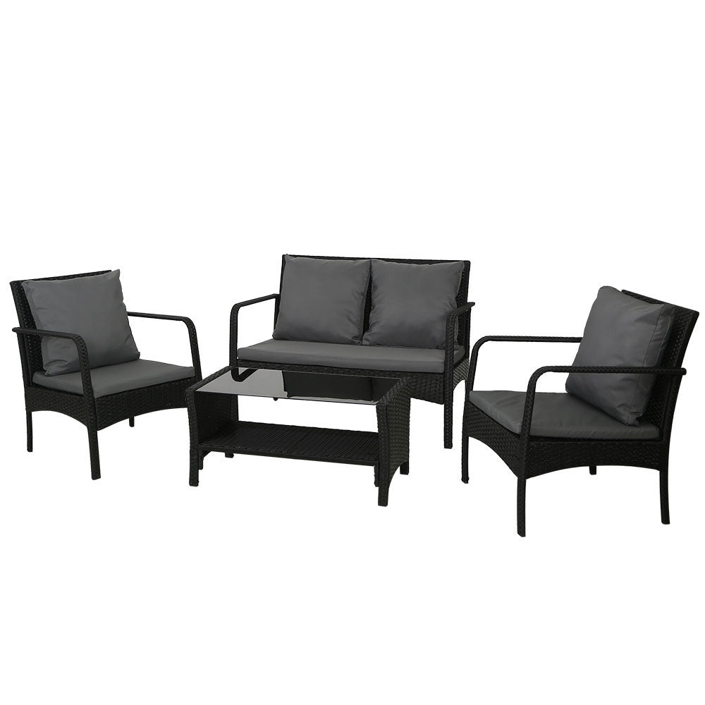 Gardeon 4 Piece Rattan Outdoor Sofa Set