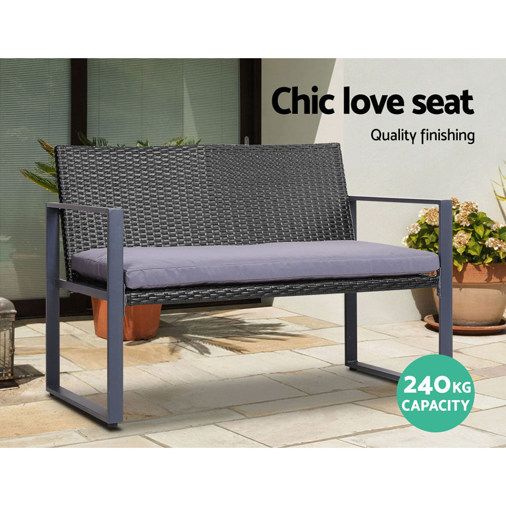 Gardeon Black 4 Piece Outdoor Sofa Set