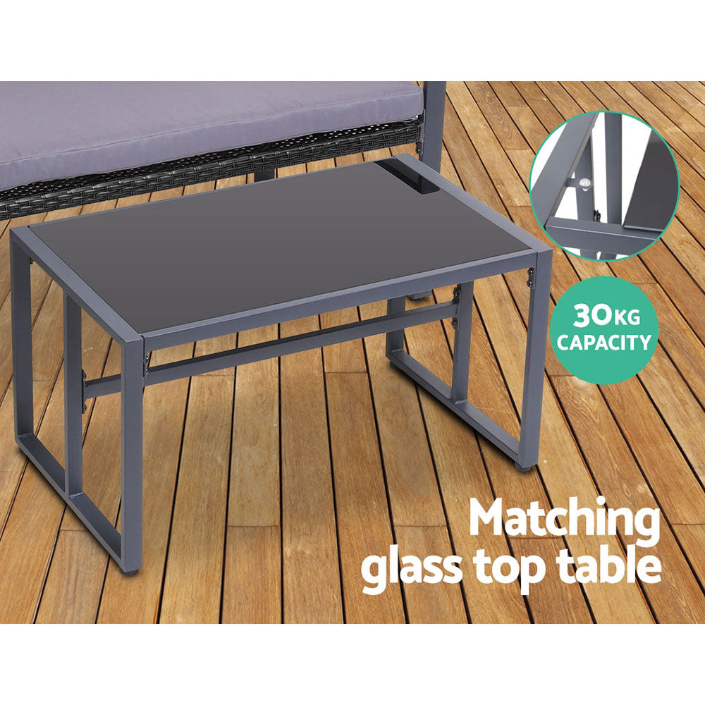 Gardeon Black 4 Piece Outdoor Sofa Set