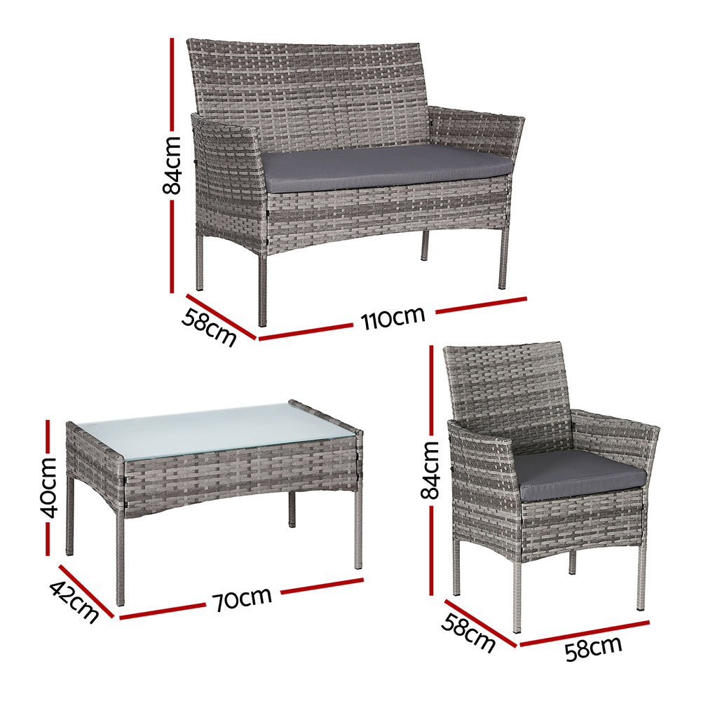 Gardeon 4 Seater Outdoor Sofa Set