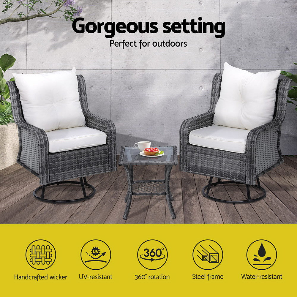 Gardeon 3 Piece Outdoor Lounge Set