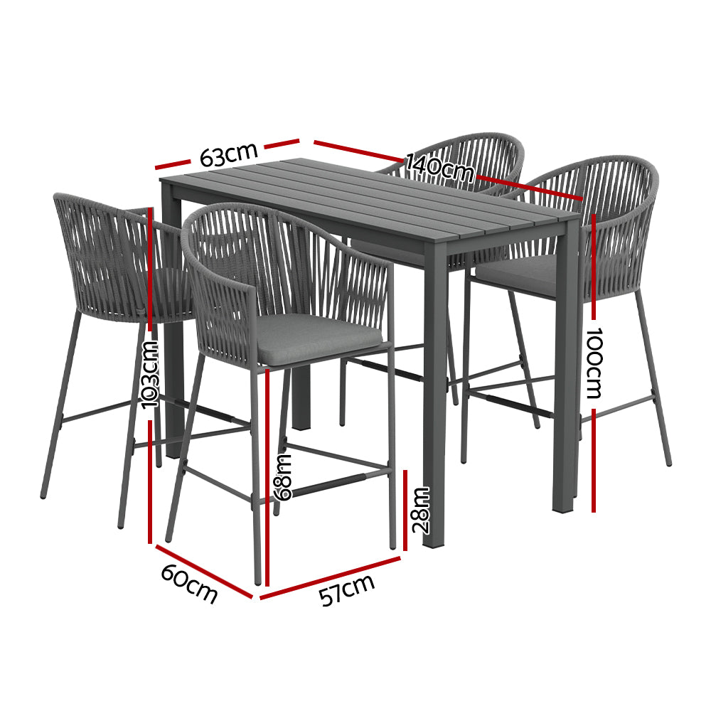 Gardeon 5 Piece Outdoor Bar Set