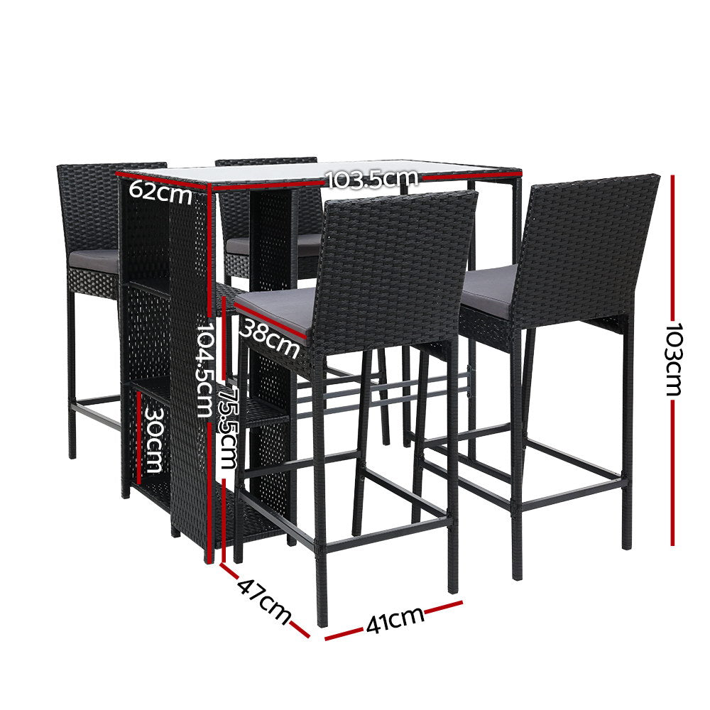 Gardeon 5 Piece Outdoor Bar Set