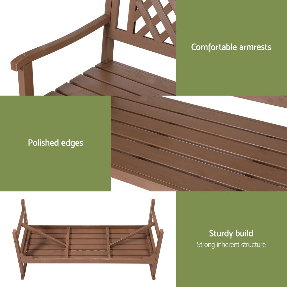Gardeon Natural 3 Seater Garden Bench
