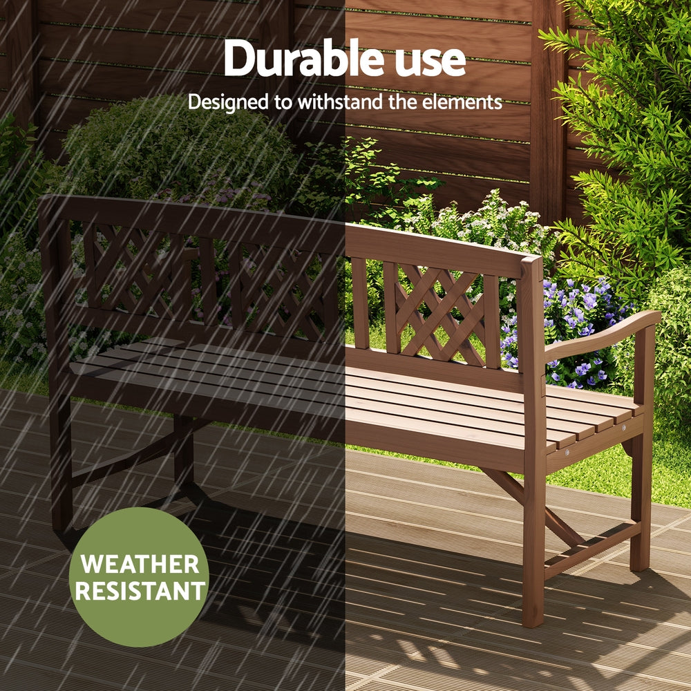 Gardeon Natural 3 Seater Garden Bench
