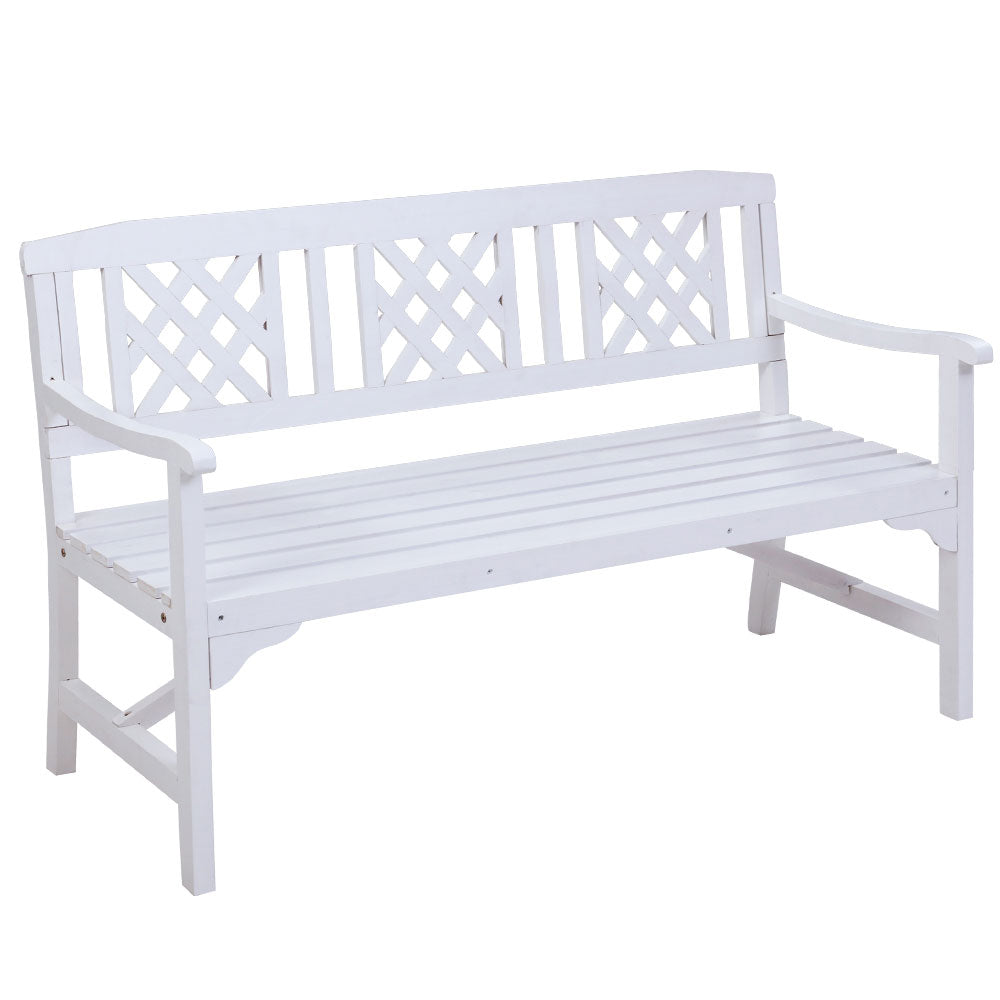 Gardeon White 3 Seater Garden Bench