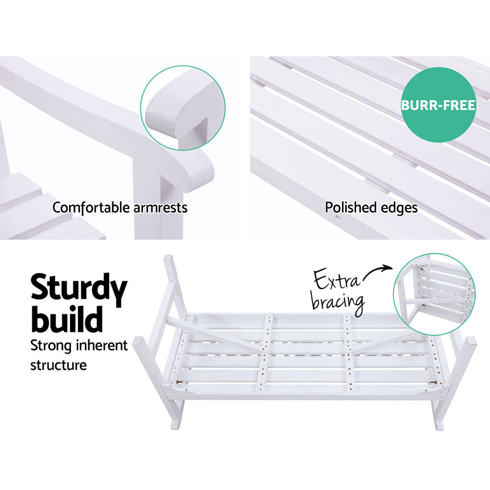 Gardeon White 3 Seater Garden Bench