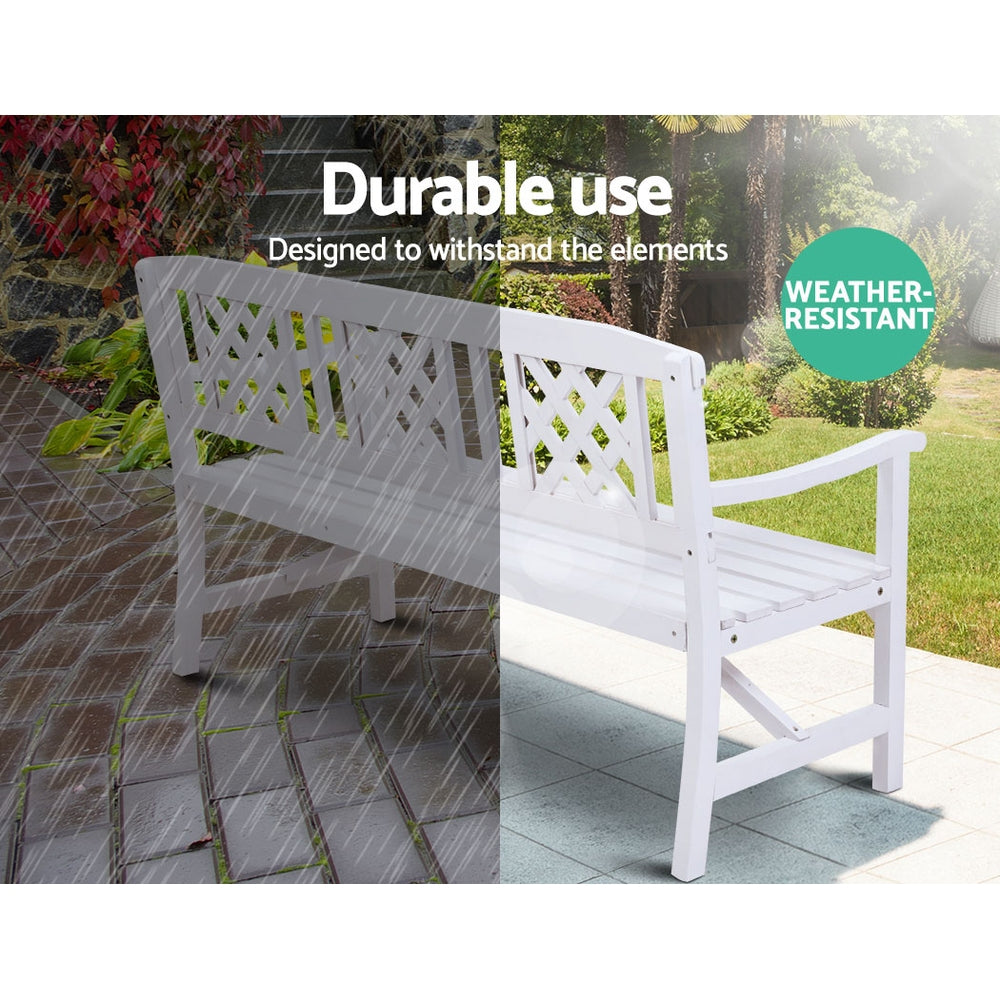 Gardeon White 3 Seater Garden Bench