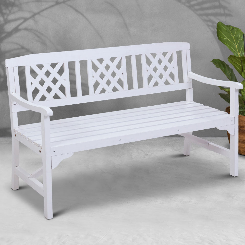 Gardeon White 3 Seater Garden Bench