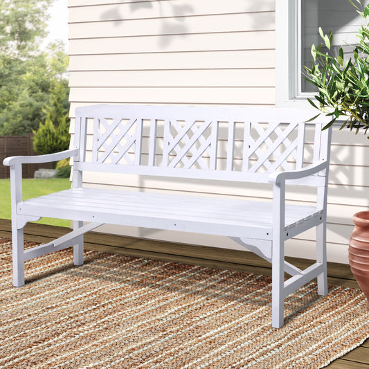 Gardeon White 3 Seater Garden Bench