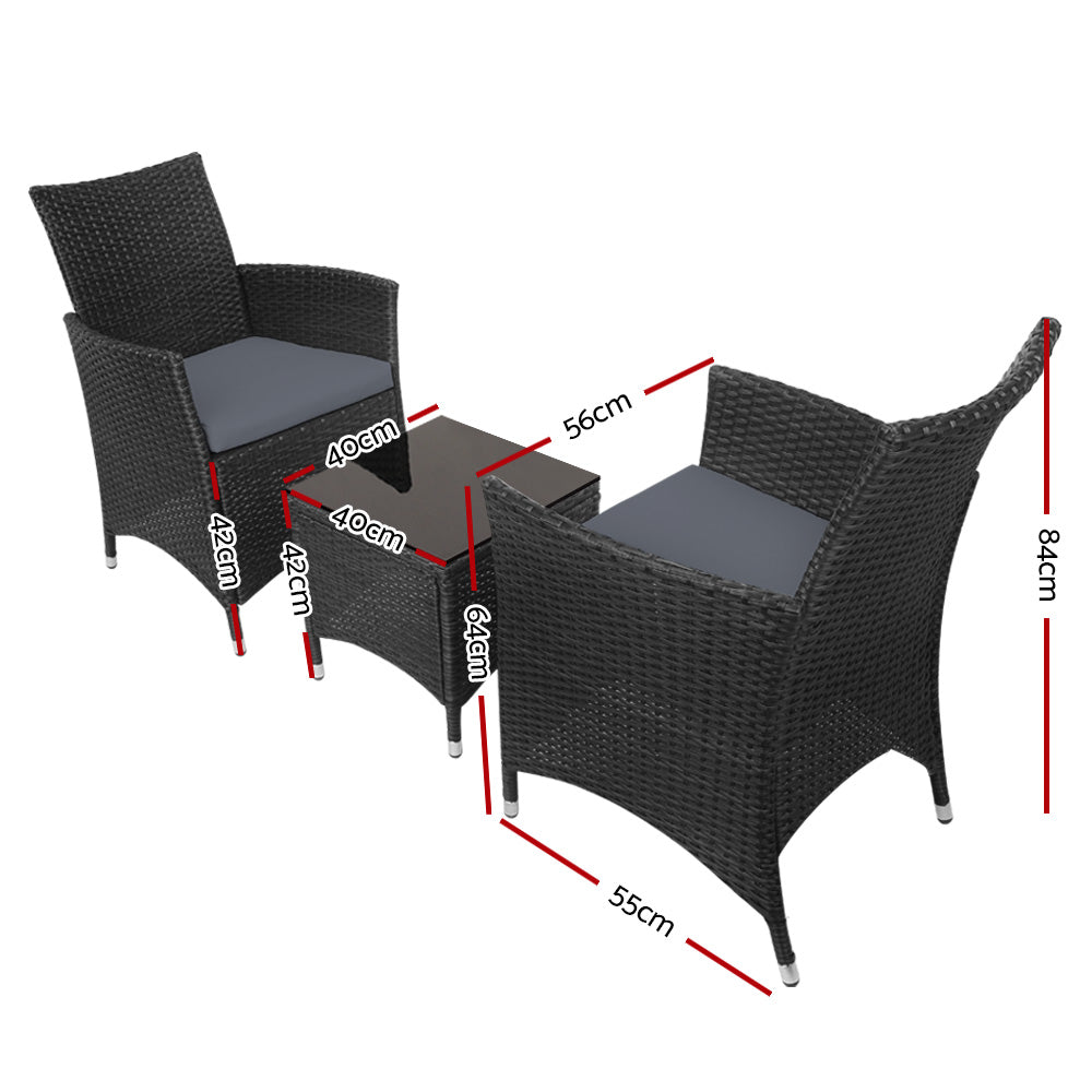 Gardeon Black Bistro Set