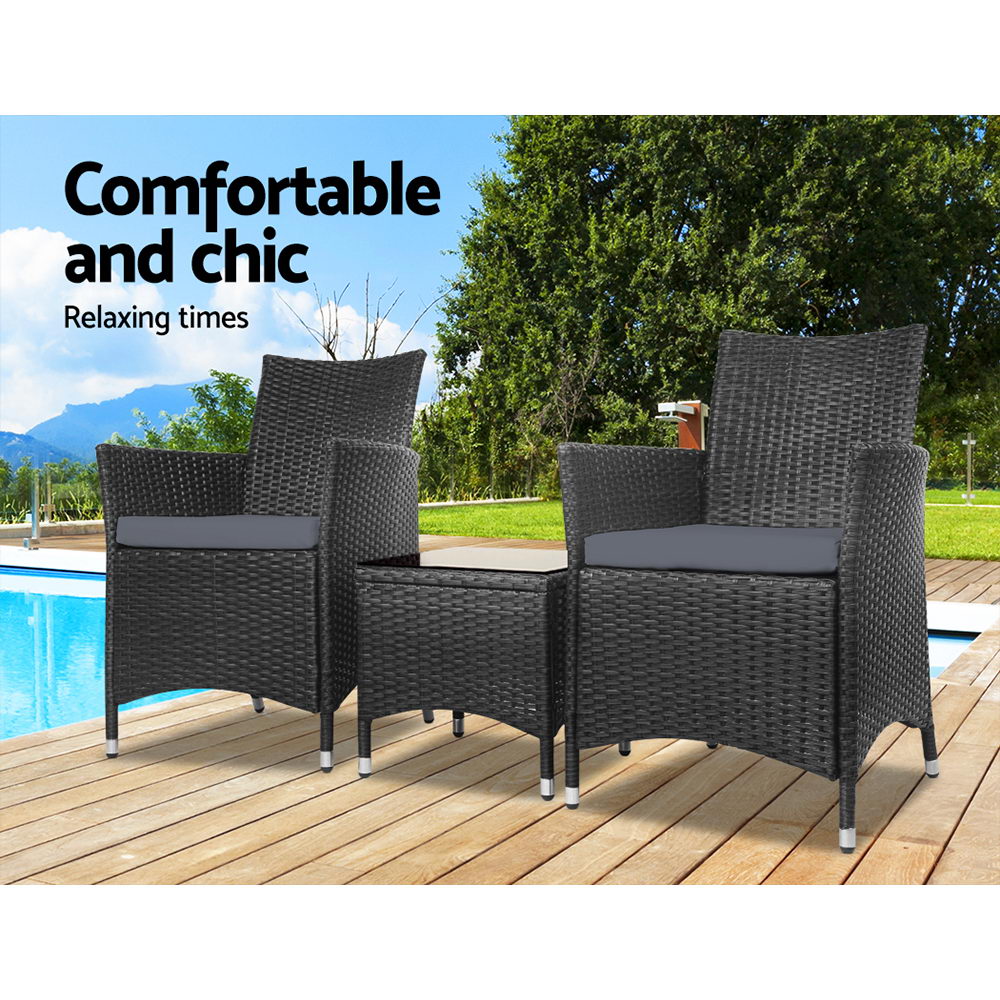 Gardeon Black Bistro Set