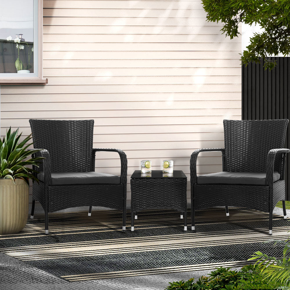 Luca 3 Piece Outdoor Bistro Set