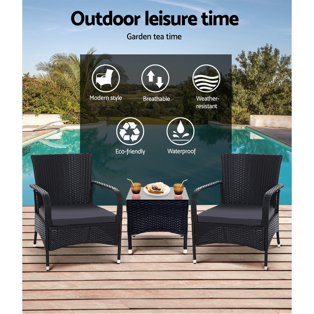 Luca 3 Piece Outdoor Bistro Set