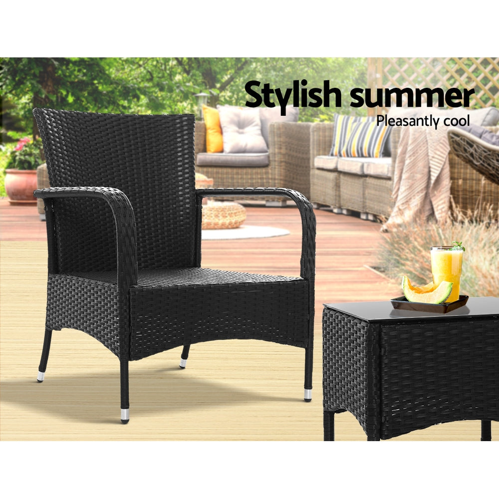 Luca 3 Piece Outdoor Bistro Set