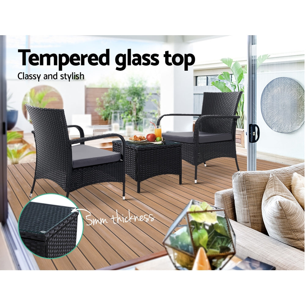 Luca 3 Piece Outdoor Bistro Set