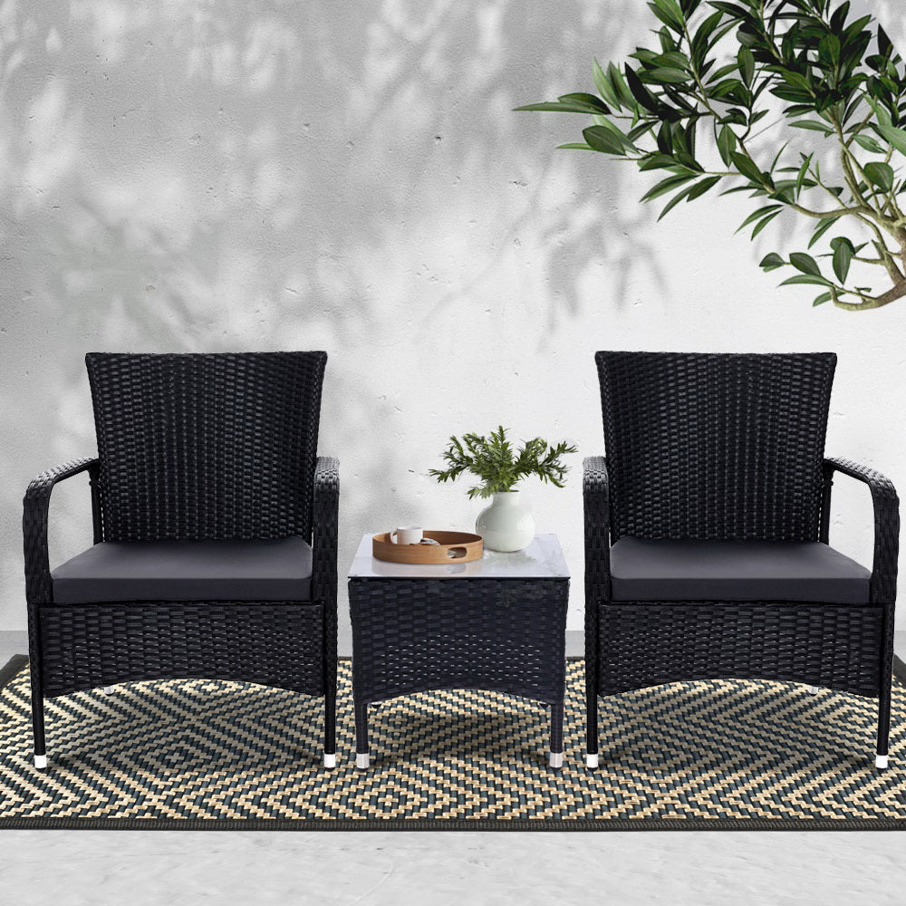 Luca 3 Piece Outdoor Bistro Set