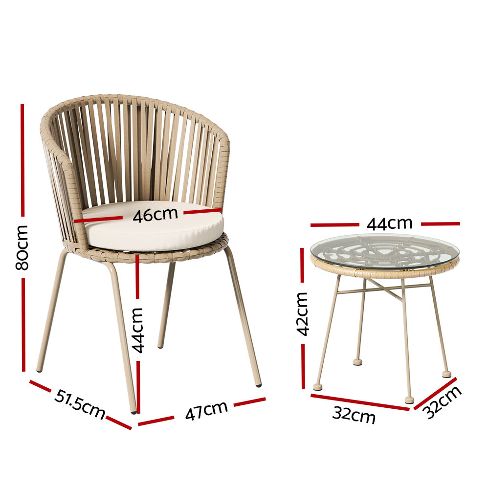 Gardeon 3 Piece Outdoor Bistro Set
