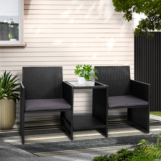 Gardeon Loveseat with Table