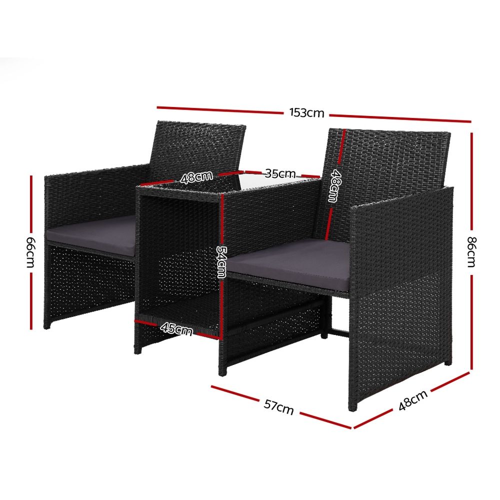 Gardeon Loveseat with Table