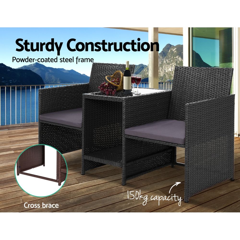 Gardeon Loveseat with Table