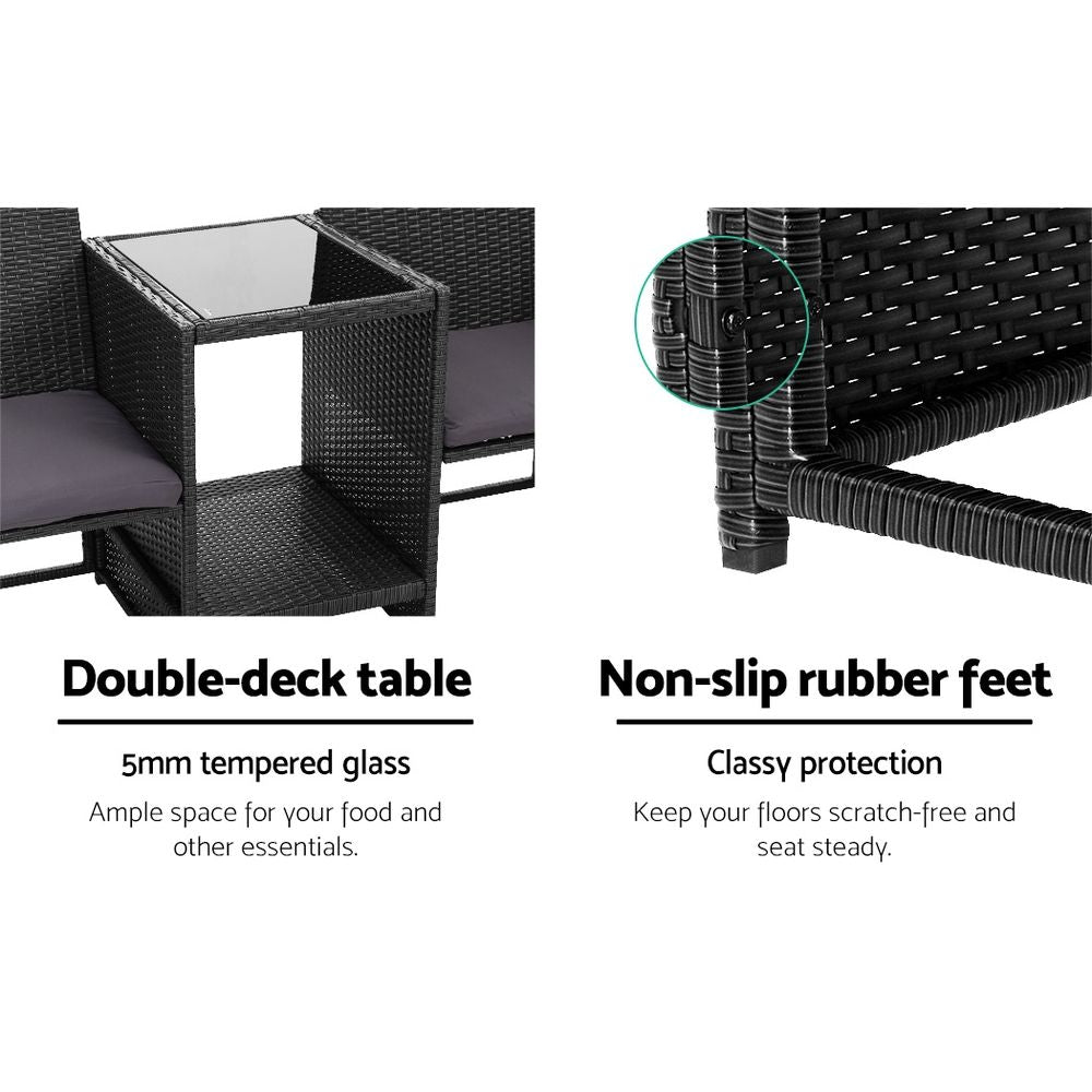 Gardeon Loveseat with Table