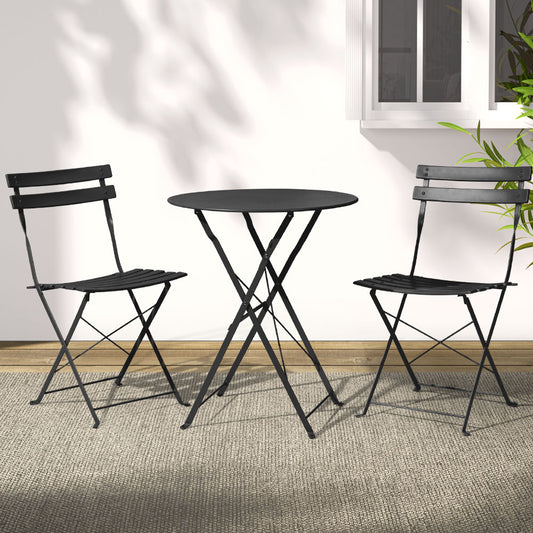 Gardeon Black 3 Piece Steel Bistro Set