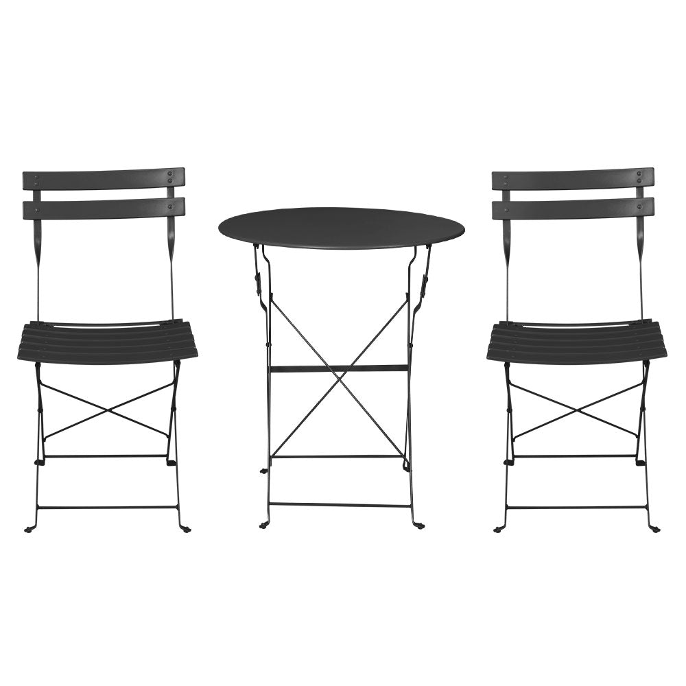 Gardeon Black 3 Piece Steel Bistro Set