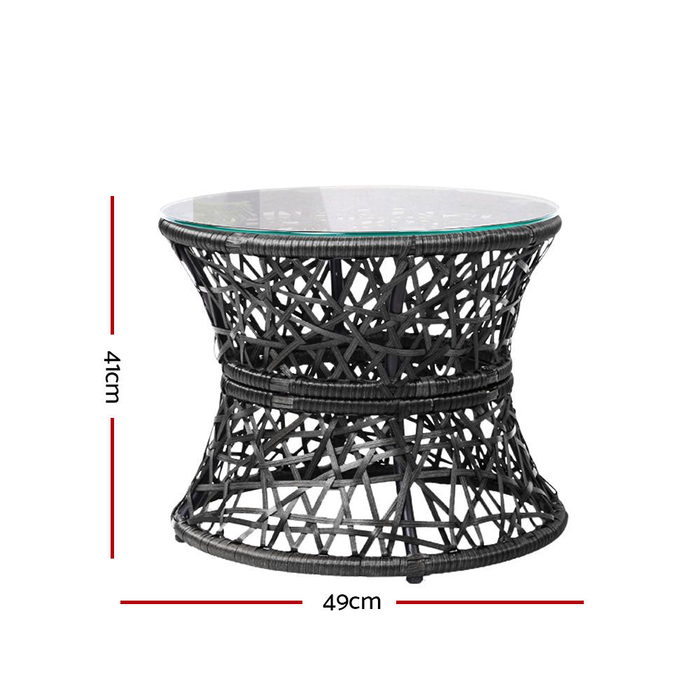 Papasan Black Chair and Side Table