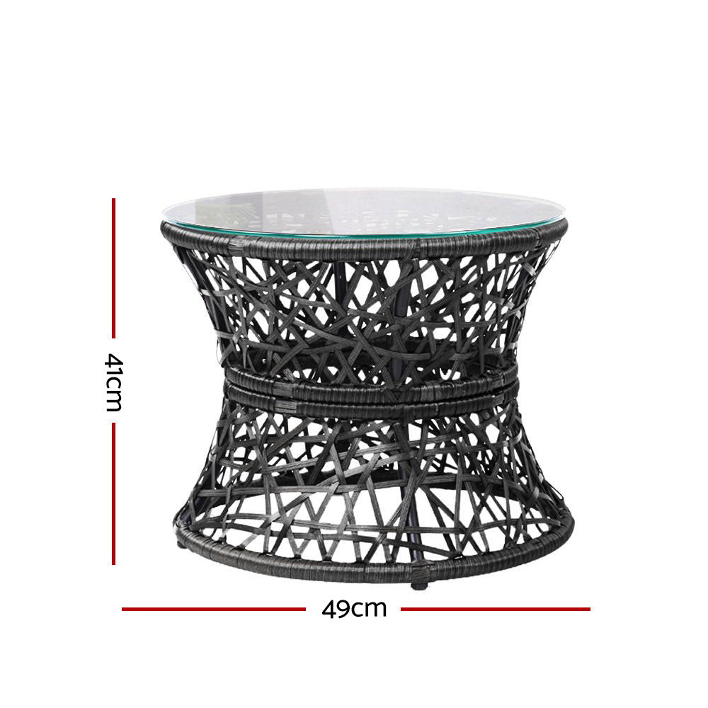 Papasan Black Outdoor Lounge Set