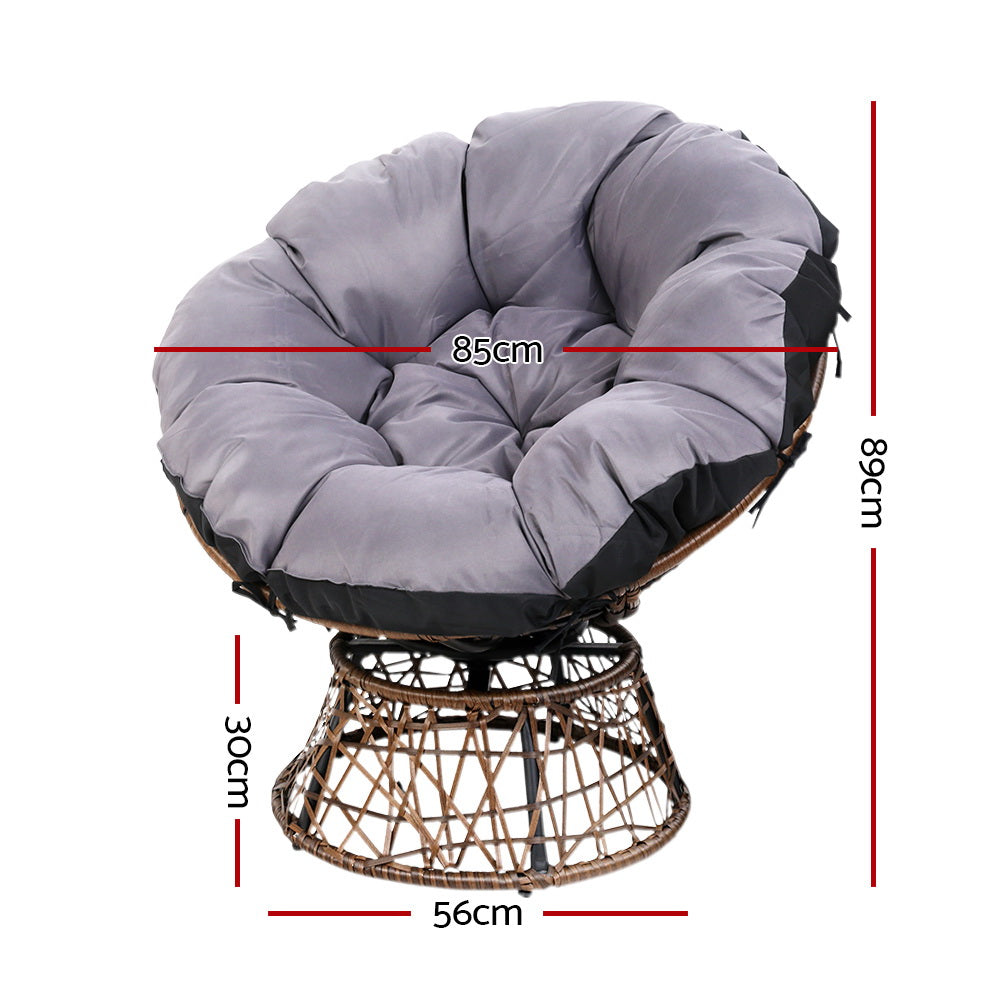 Papasan Brown Outdoor Lounge Set